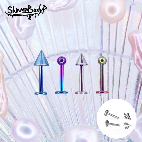 高抛光钛合金内螺纹内牙唇钉耳骨钉耳钉穿刺饰品f-136