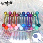 Shinma 136钛合金内螺纹火彩澳宝舌钉舌环幻彩爆闪土酷小众辣妹