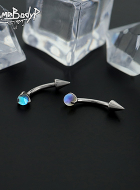 Shinma【月光石】爪镶月光石尖锥超闪甜美钛合金眉钉耳轮钉rook钉