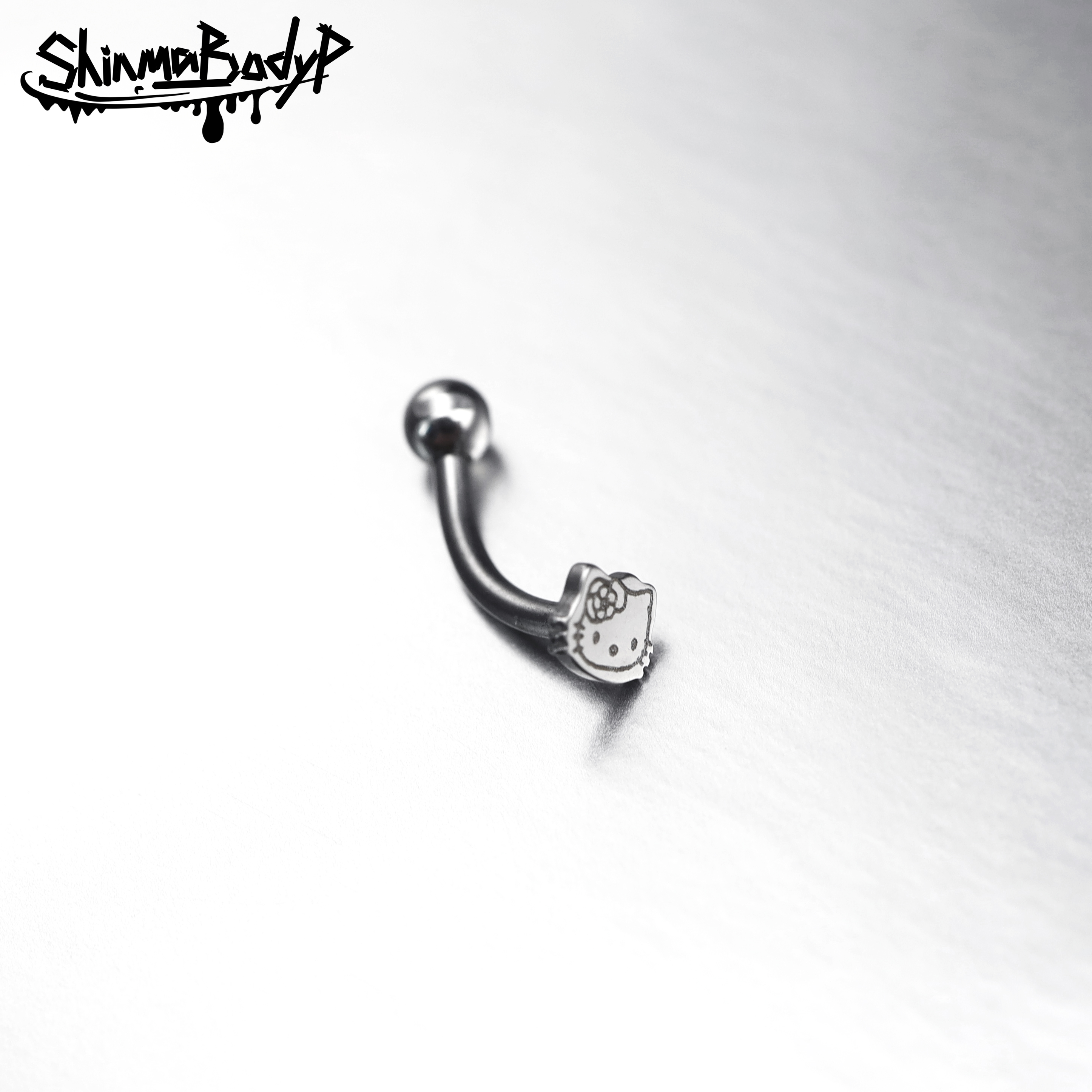 Shinma K T 镜面抛光动漫可爱亚比钛钢眉钉眉环日韩穿刺饰品男女