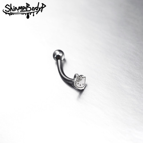 Shinma K T 镜面抛光动漫可爱亚比钛钢眉钉眉环日韩穿刺饰品男女