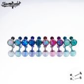 Shinma 18G纯钛钛合金插杆平面澳宝唇钉鼻钉耳钉欧美穿刺饰品