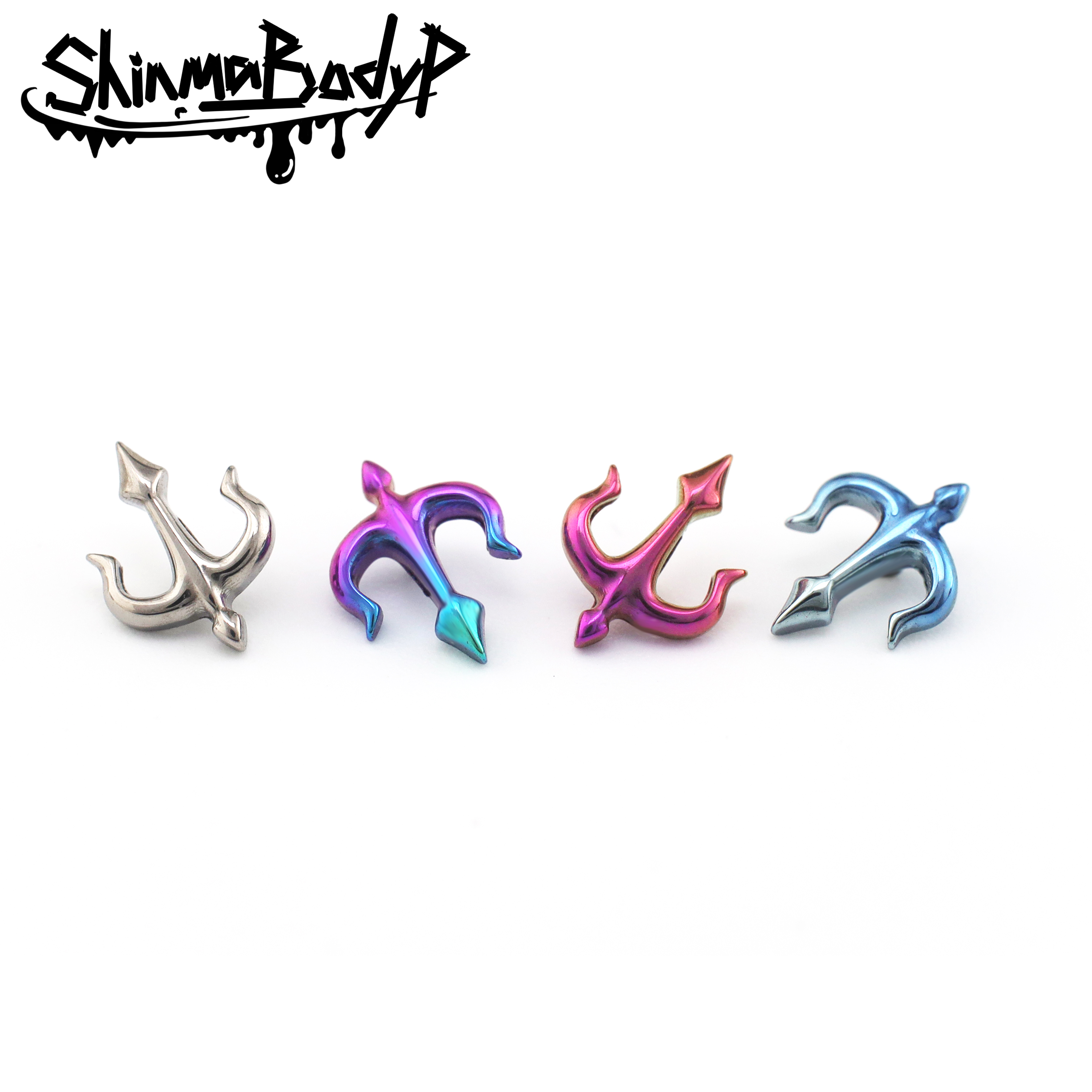 Shinma钛合金三叉戟耳钉唇钉