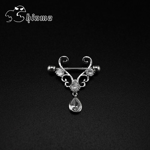 Shinma钛钢杆锆石镶嵌乳钉乳环欧美性感防过敏情趣朋克穿刺饰品