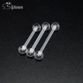 Shinma气质可爱透明防发现硅胶亚克力舌钉舌环舌头钉欧美穿刺饰品