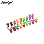 Shinma 土酷撞色渐变幻彩亚克力眉钉手指钉rook钉耳钉甜辣穿刺