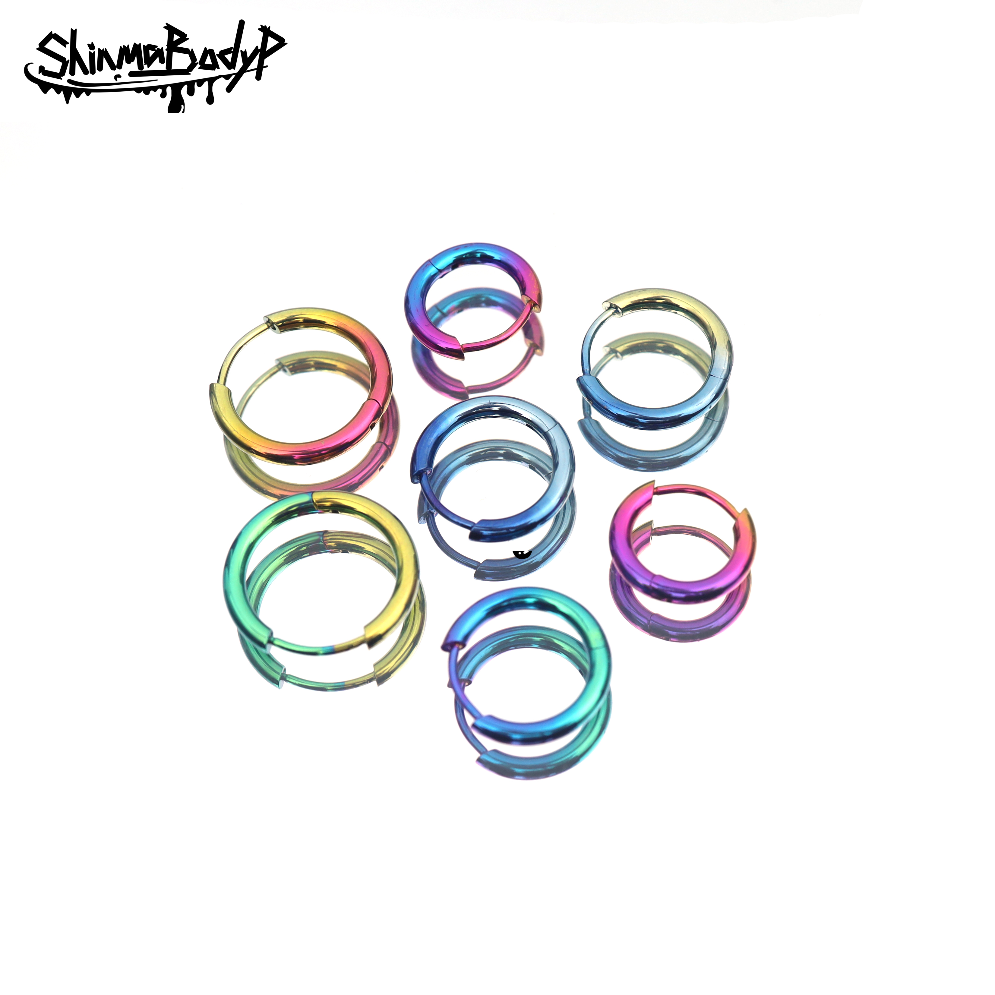 ShinmaF-136钛渐变色耳环耳骨环