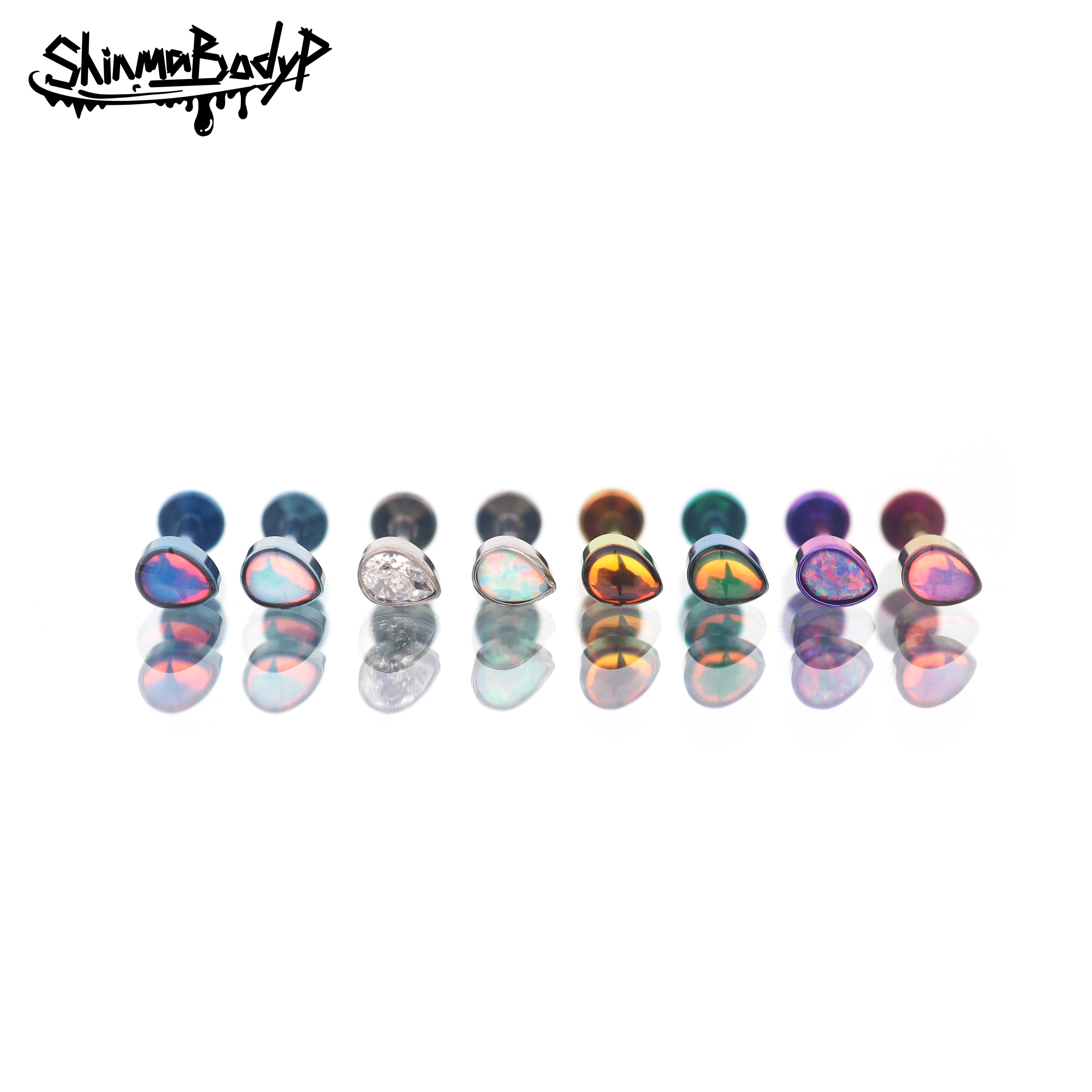 ShinmaF-136钛水滴澳宝耳钉唇钉