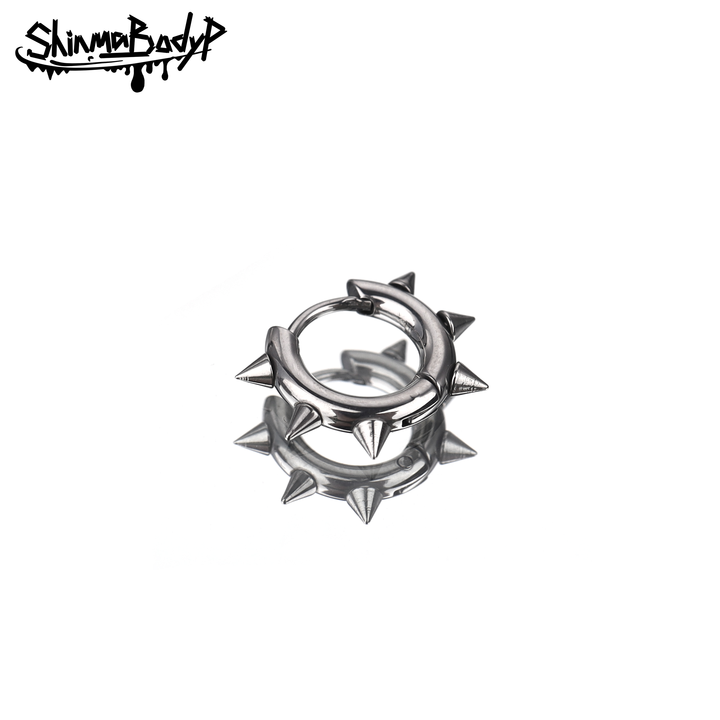 Shinma尖锥土酷钛钢耳环耳饰