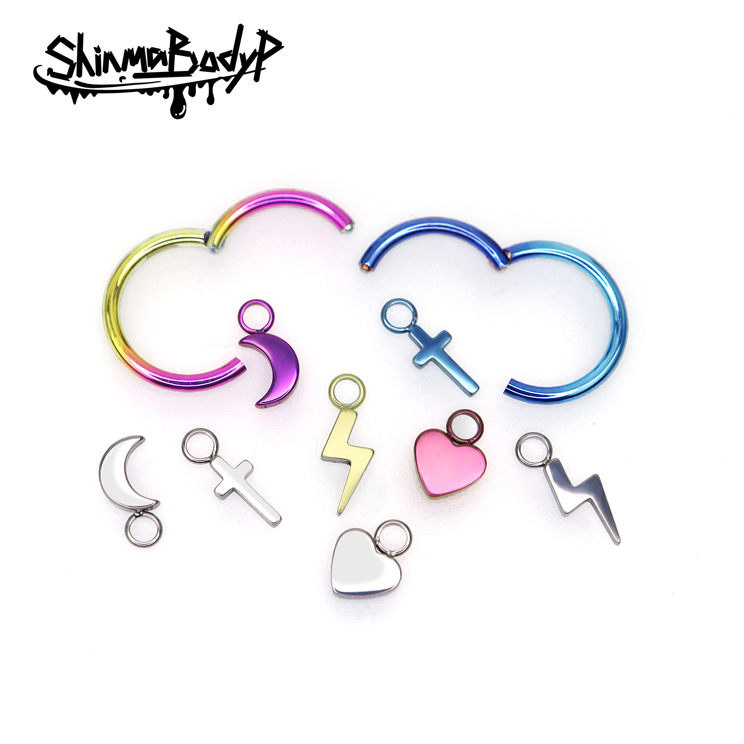 ShinmaF-136爱心十字架耳钉耳环