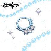 136钛合金 五角星星锆石卡扣式 Shinma 鼻中隔耳蜗环 朋克小众