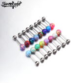 Shinma 0.8 1.2MM球形4MM澳宝欧泊钛钢外螺纹耳钉耳骨钉耳饰欧美