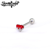 Shinma钛钢红色烈焰爱心立体舌钉舌环甜酷朋克新款 亚比穿刺饰品