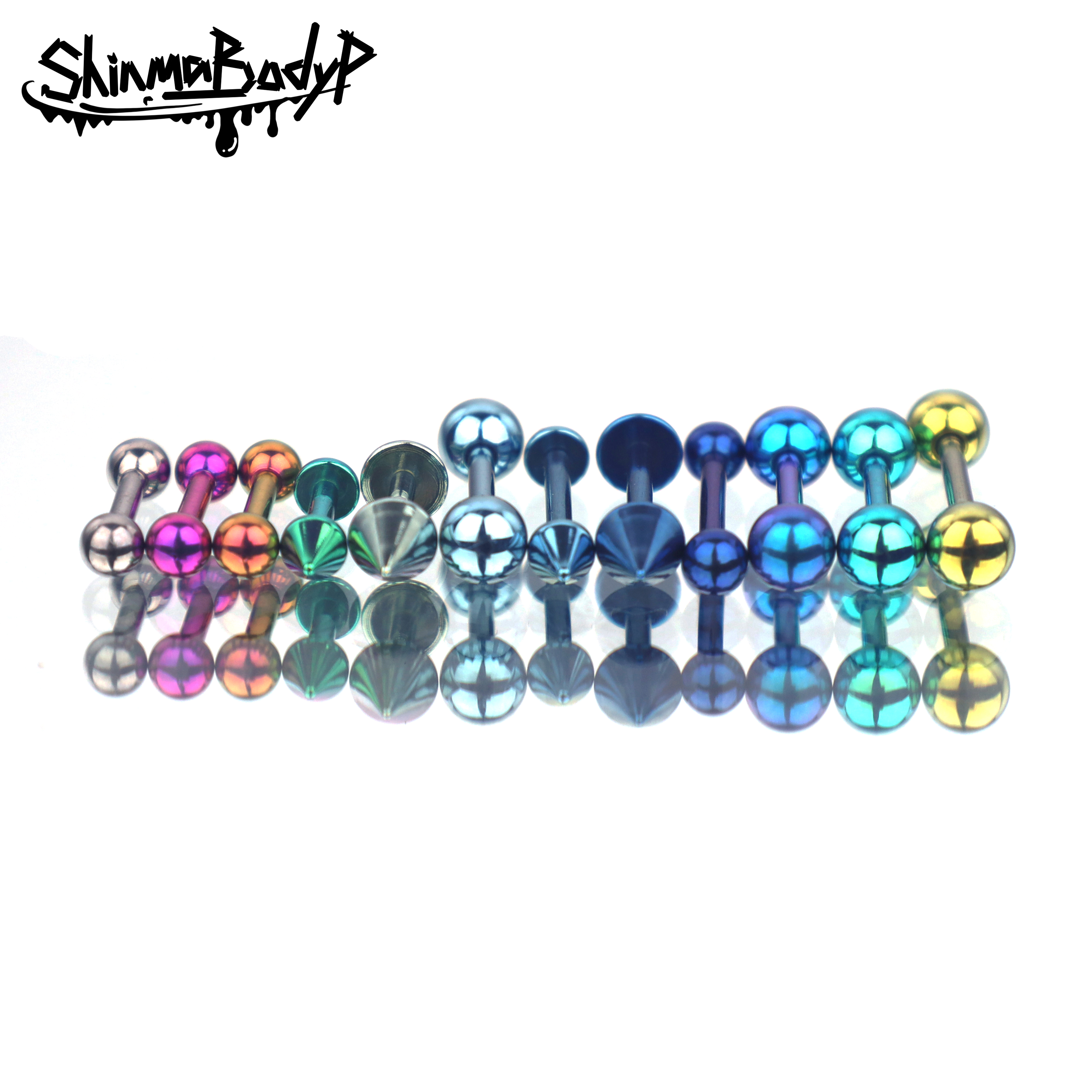 Shinma F136钛合金内螺纹内牙耳钉铆钉圆球基本款耳骨钉穿刺饰品