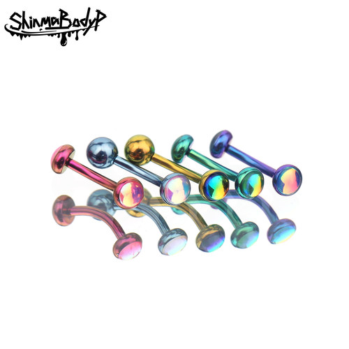 ShinmaF-136钛合金滴胶土酷幻彩眉钉sung钉rook钉耳钉耳骨钉穿刺