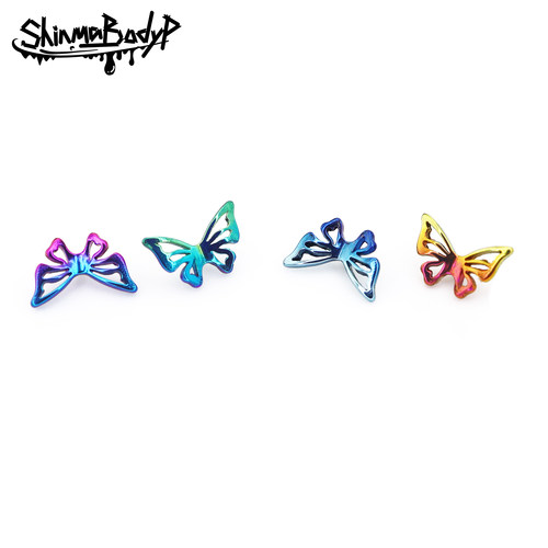 ShinmaF-136钛合金蝴蝶唇钉耳钉