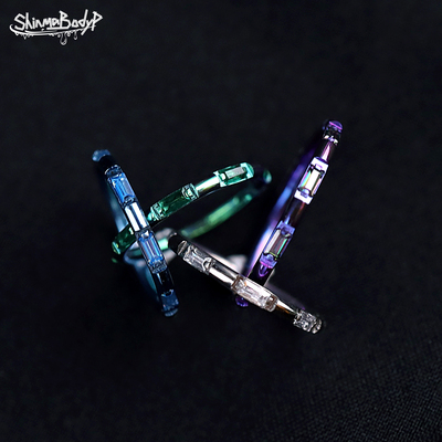 钛合金梯形锆石shinma耳蜗环耳环