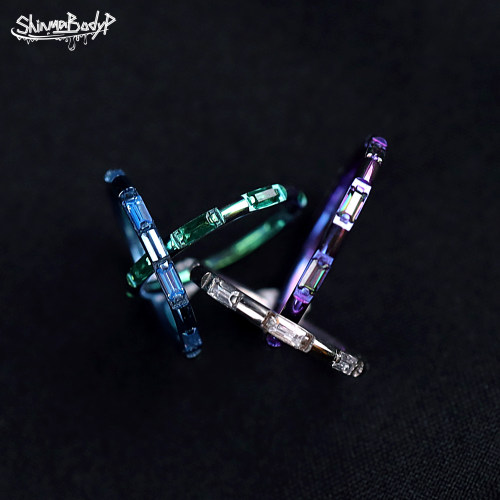 钛合金梯形锆石shinma耳蜗环耳环