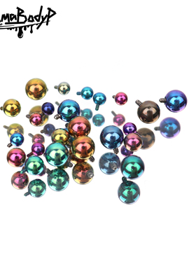 Shinma0.9/1.2牙钛合金内牙球适配内牙尖锥铆钉唇钉眉钉尖头