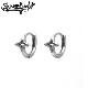 Shinma钛钢十字星星镂空粗杆个性 朋克耳环耳扣银色百搭穿刺耳饰