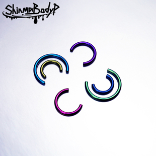 ShinmaF136钛合金内螺纹内旋马蹄环唇环鼻中隔微笑钉杆子穿刺饰品