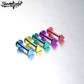 Shinma 136钛合金内螺纹爱心桃心唇钉耳钉耳骨钉欧美穿刺饰品