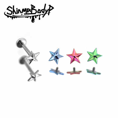 ShinmaF-136钛合金五角星耳钉