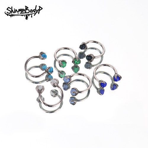Shinma龙爪猫眼唇环耳环鼻中隔环