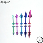 Shinma 16G F136钛合金超大尖锥恶魔钉内螺纹唇钉耳钉饰品0.9牙粗