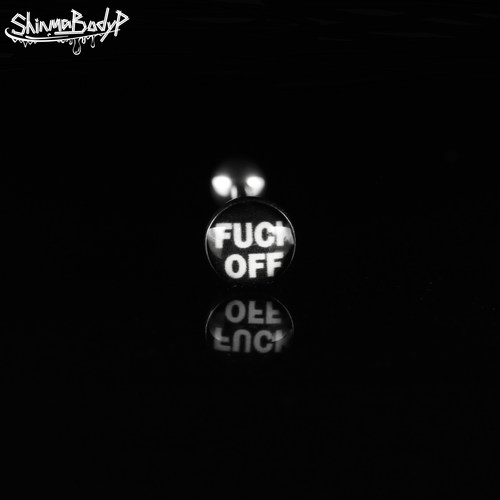 shinma钛钢舌钉字母fuckoff