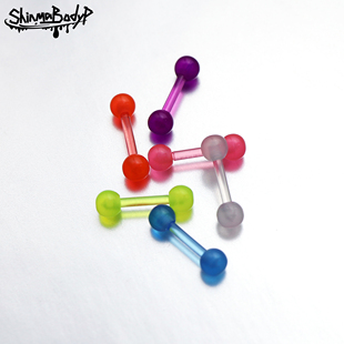 1.2MM可爱夜光亚克力球球螺丝耳钉耳骨钉欧美穿刺潮流耳饰 Shinma