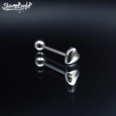 Shinma 14G立体爱心钛钢外螺纹舌钉舌环欧美可爱气质亚比穿刺饰品