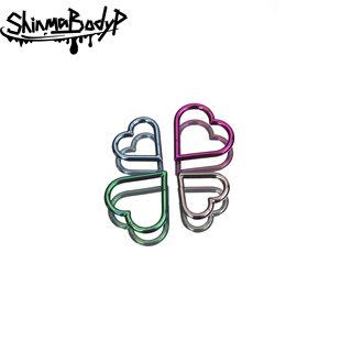 Shinma16G 鼻中隔耳环欧美穿刺饰品 F136钛合金纯钛桃心爱心卡扣式