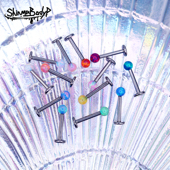 Shinma 3MM土酷朋克高端澳宝opal欧泊球形唇钉耳屏耳膜钉耳骨钉