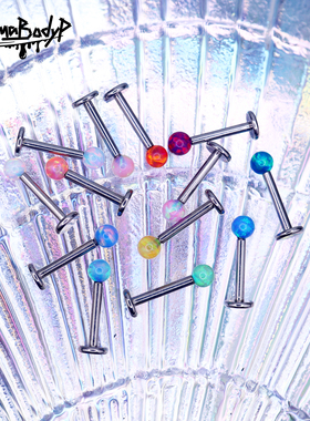 Shinma 3MM土酷朋克高端澳宝opal欧泊球形唇钉耳屏耳膜钉耳骨钉