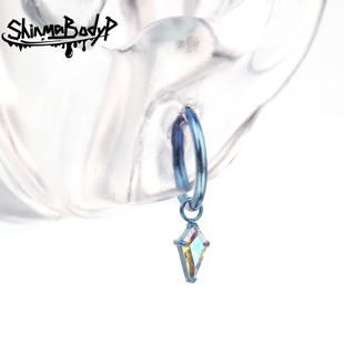 朋克少女配件F 136钛合金 挂坠菱形耳环耳骨环唇钉唇环 Shinma