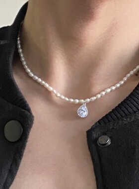 SHUCHEN MEN日韩百搭珍珠锁骨链气质复古淡水项链