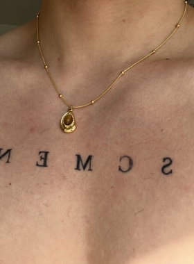 SCMEN德美拉小众感虎眼石吊坠不掉色男女饰品项链