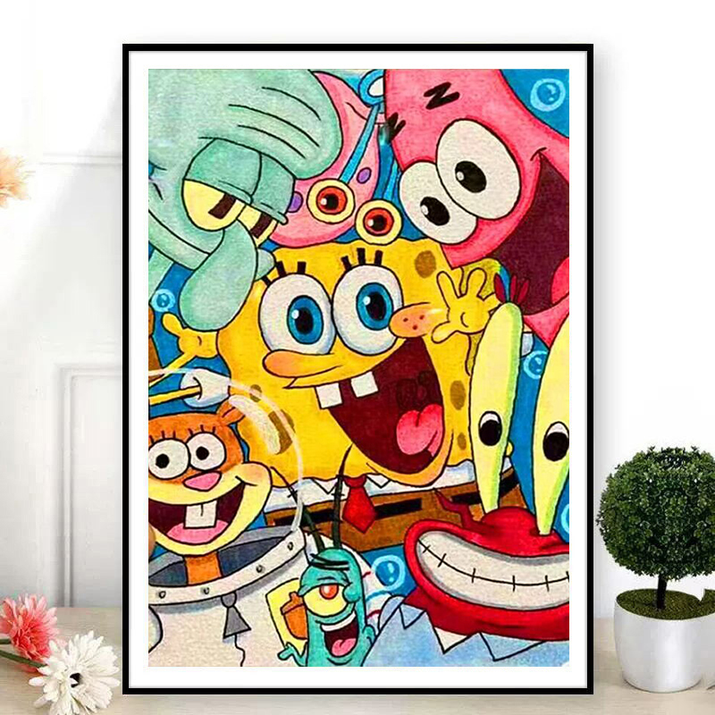 皇室蒙娜丽莎海绵宝宝十字绣