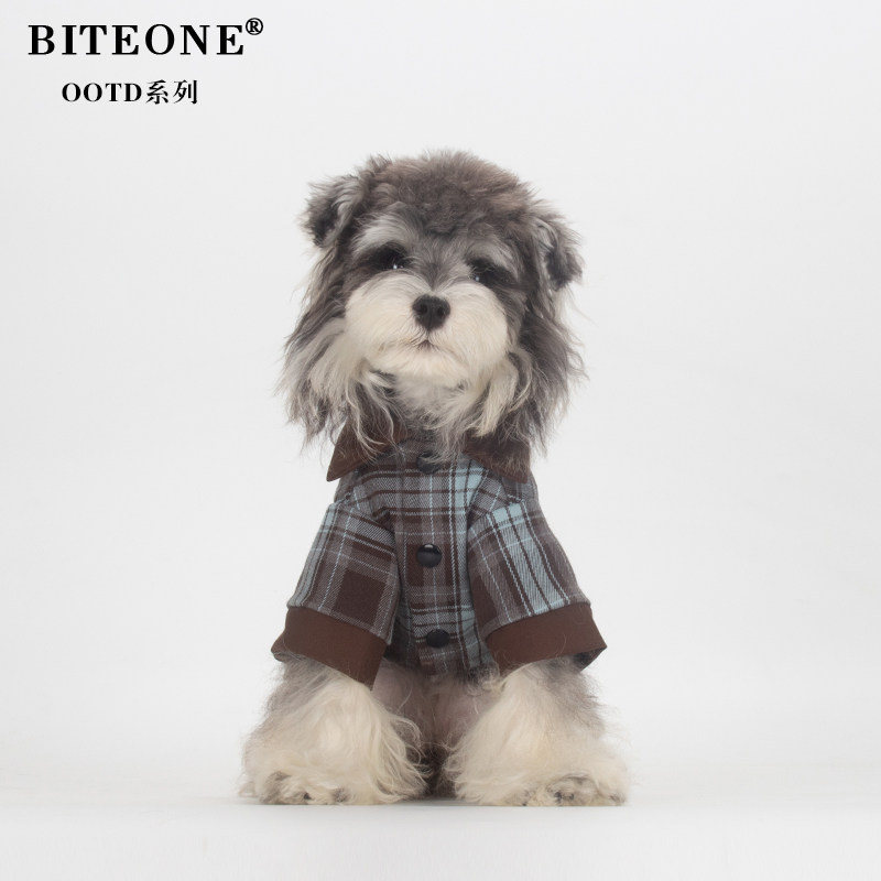 BITEONE【港岛晚风】猫咪狗狗衣服2026秋冬新款复古港风衬衫