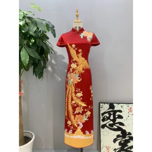 出租凤穿牡丹重工盘金绣新娘敬酒服婚礼婚服回门礼服新婚宴旗袍