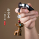 一路平安檀木小鹿汽车钥匙扣挂件精致手机吊坠男女情侣包包挂饰链