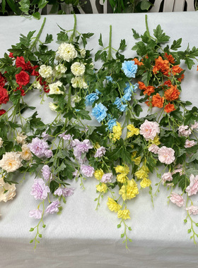 栽仿装扮新款磨毛布仿真山茶花花材家居客厅餐桌摆件装饰插假花束