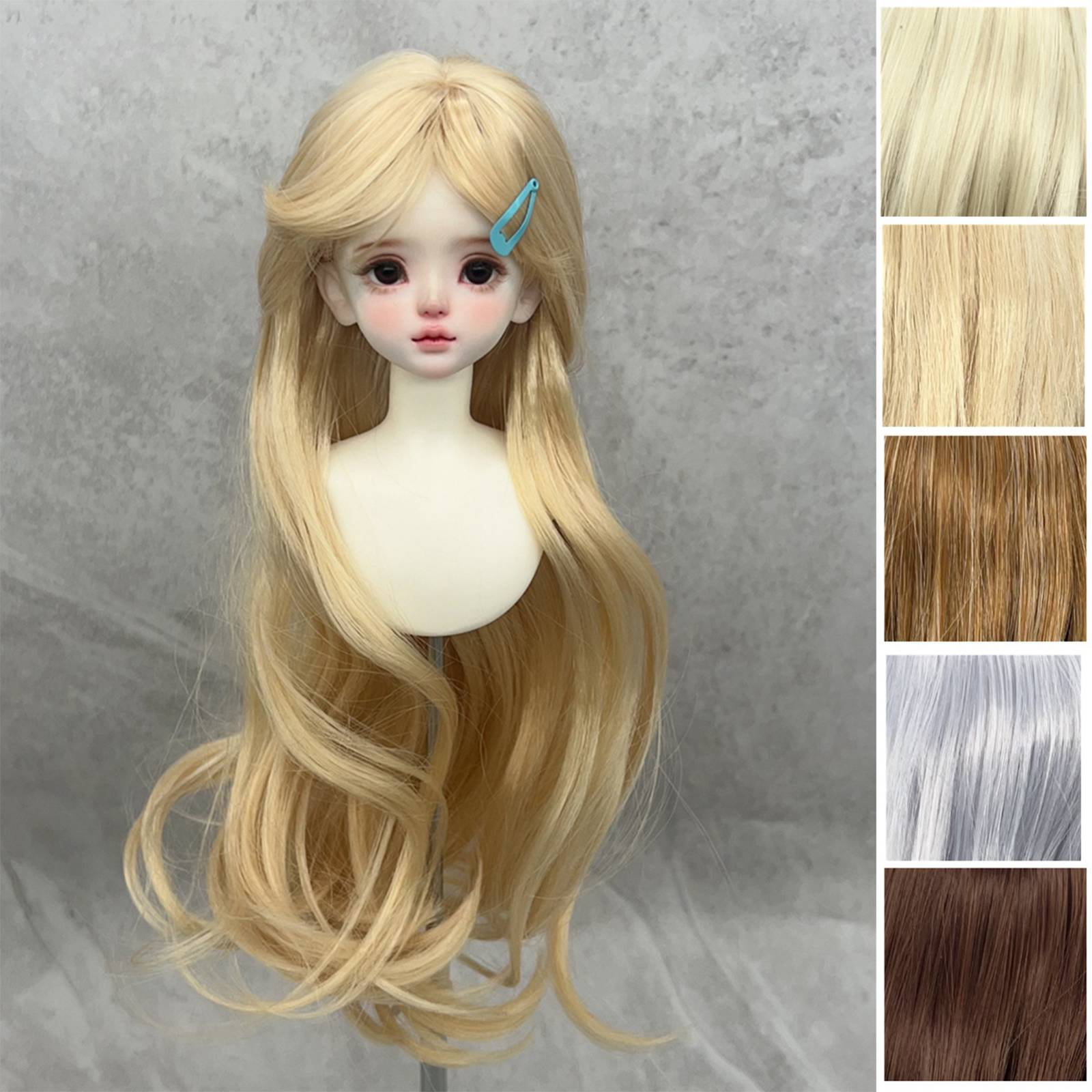 可贝贝4分6分bjd娃娃波浪毛坯发