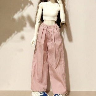 现货可贝贝bjd娃衣4分6分山本裤高腰垂感阔腿裤拖地裤关节人偶裤