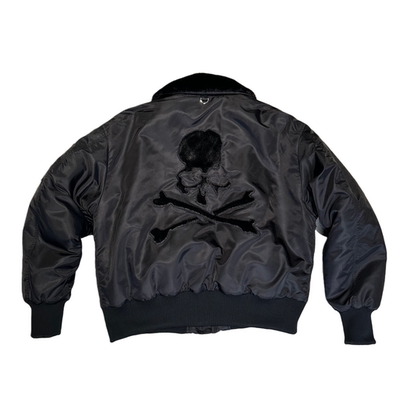 MMJ复古摇滚风骷髅头贴布绣夹克