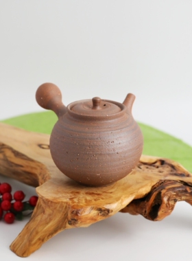 日本常滑烧急须 北条-79梨皮250ml 纯手工侧把日式紫砂陶茶壶