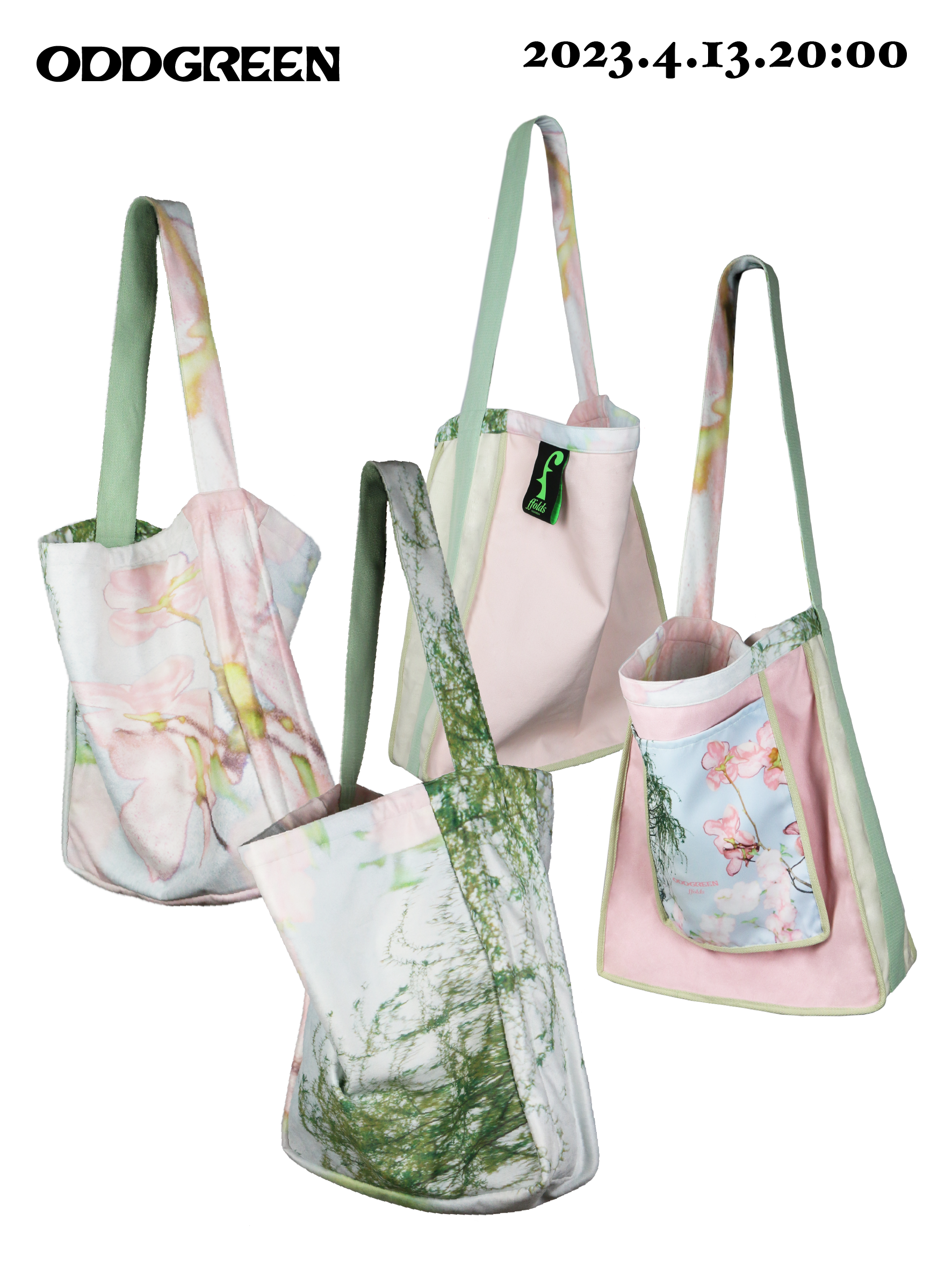 绿场oddgreen|ffolds第五期樱兰包嫩粉薄荷可斜挎可单肩双面