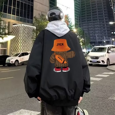 国潮美式高街卡通印花夹