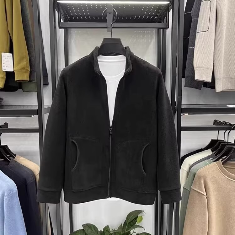 摇粒绒外套男秋冬季双面